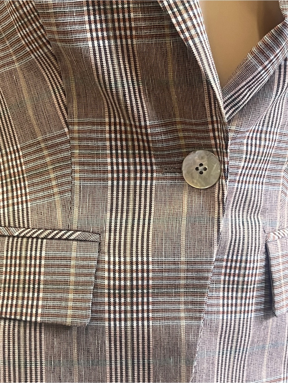 2026 Authentic Veronica Beard Clayton Plaid Dickey Jacket in Raisin Multi - Picture 9 of 13